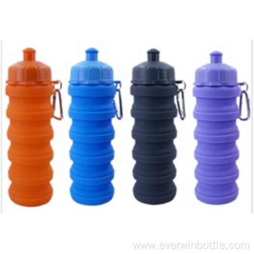 500mL Foldable Solid Color Silicone Bottle Style